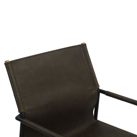 Irvine 20" Dining Armchair Olive Green Leather and Iron by Home Trends & Design at Eve Furniture