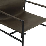 Irvine 20" Dining Armchair Olive Green Leather and Iron by Home Trends & Design at Eve Furniture