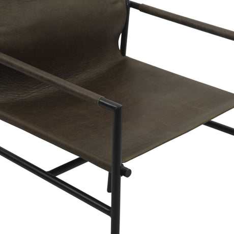 Irvine 20" Dining Armchair Olive Green Leather and Iron by Home Trends & Design at Eve Furniture