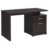 Irving Cappuccino 2-Drawer Office Desk with Cabinet