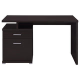 Irving Cappuccino 2-Drawer Office Desk with Cabinet