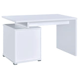 Irving White 2-Drawer Office Desk with Cabinet