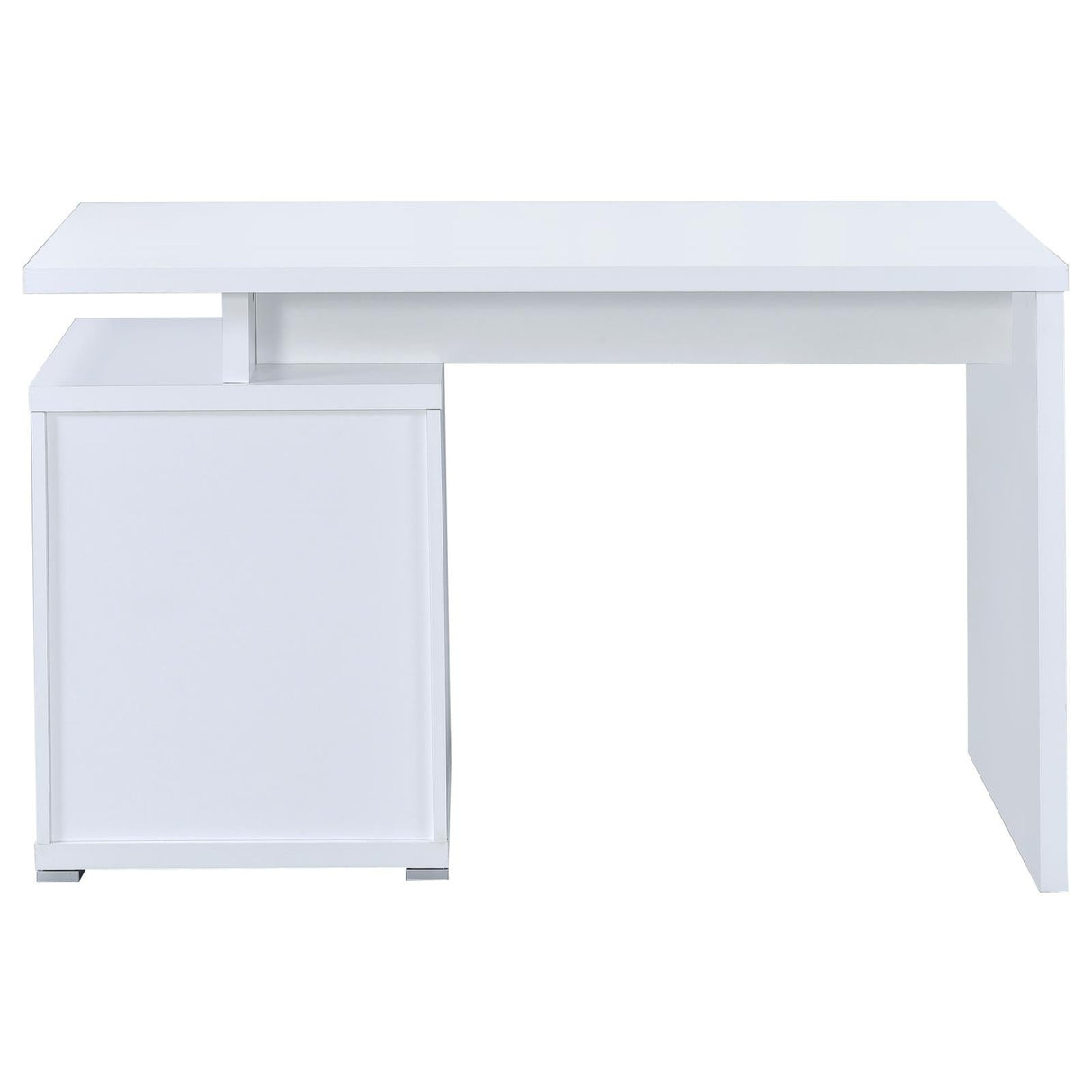 Irving White 2-Drawer Office Desk with Cabinet