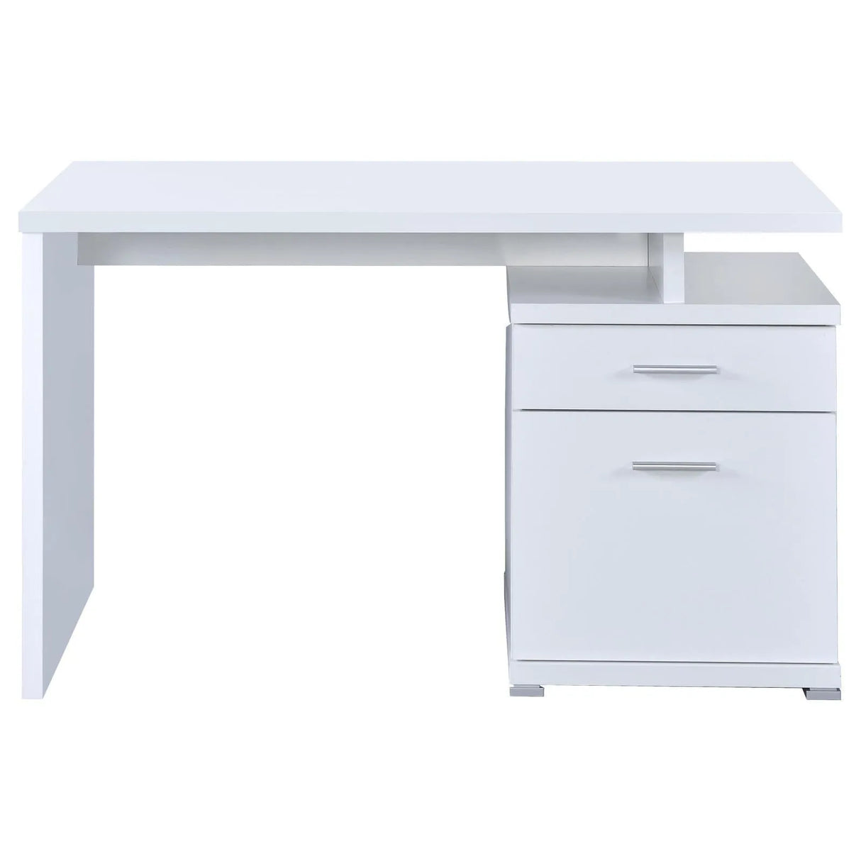 Irving White 2-Drawer Office Desk with Cabinet by Coaster at Eve Furniture