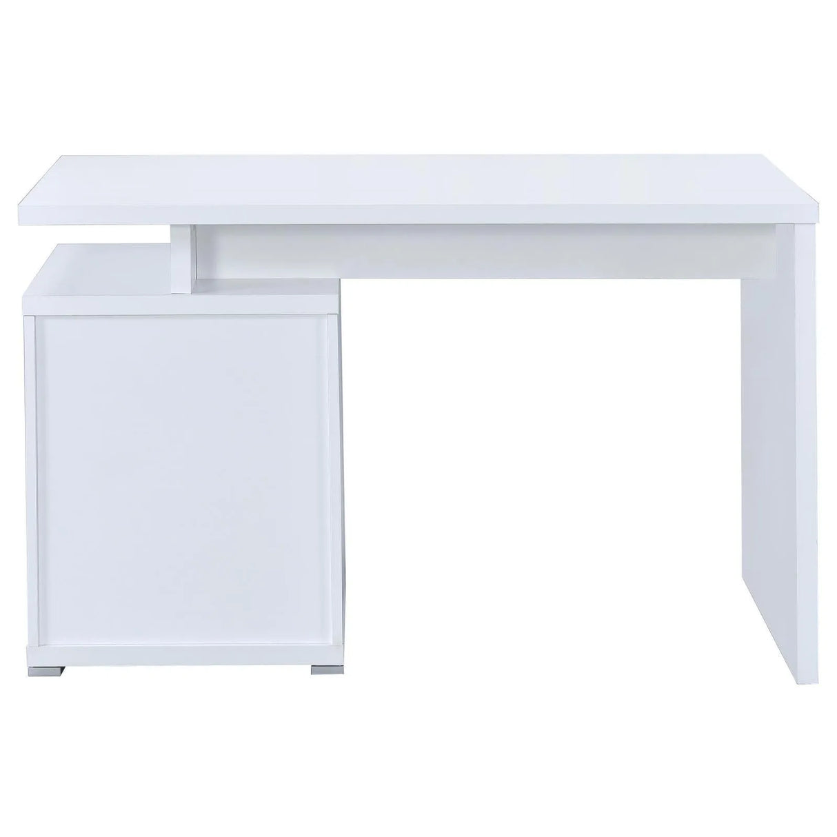 Irving White 2-Drawer Office Desk with Cabinet by Coaster at Eve Furniture