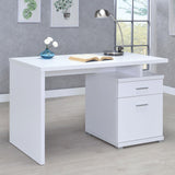 Irving White 2-Drawer Office Desk with Cabinet by Coaster at Eve Furniture