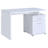 Irving White 2-Drawer Office Desk with Cabinet by Coaster at Eve Furniture