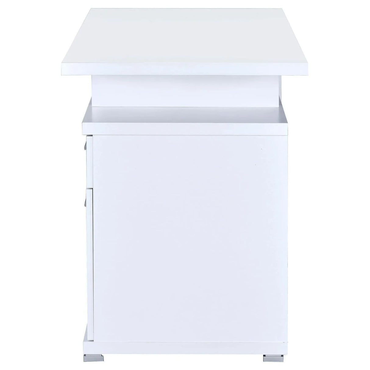 Irving White 2-Drawer Office Desk with Cabinet by Coaster at Eve Furniture