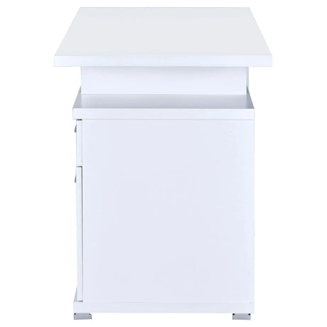 Irving White 2-Drawer Office Desk with Cabinet by Coaster at Eve Furniture