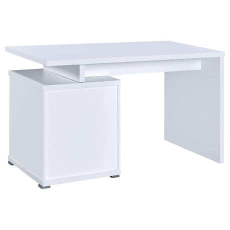 Irving White 2-Drawer Office Desk with Cabinet by Coaster at Eve Furniture