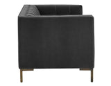 Isaac Channel Stitched Gray Velvet Loveseat by Steve Silver at Eve Furniture