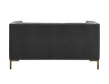 Isaac Channel Stitched Gray Velvet Loveseat by Steve Silver at Eve Furniture