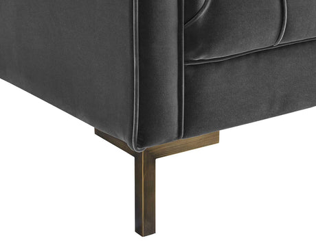 Isaac Channel Stitched Gray Velvet Loveseat by Steve Silver at Eve Furniture