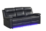 Isabel Black Leather Gel 3-Piece Reclining Set by Happy Homes at Eve Furniture