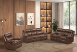Isabel Espresso Leather Gel 3-Piece Reclining Set by Happy Homes at Eve Furniture