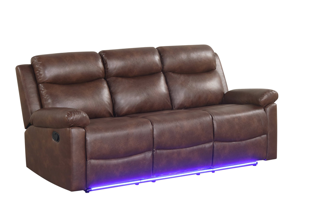Isabel Espresso Leather Gel 3-Piece Reclining Set by Happy Homes at Eve Furniture
