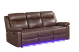 Isabel Espresso Leather Gel 3-Piece Reclining Set by Happy Homes at Eve Furniture