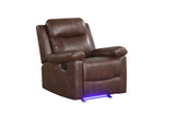 Isabel Espresso Leather Gel 3-Piece Reclining Set by Happy Homes at Eve Furniture