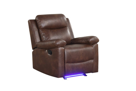 Isabel Espresso Leather Gel 3-Piece Reclining Set by Happy Homes at Eve Furniture