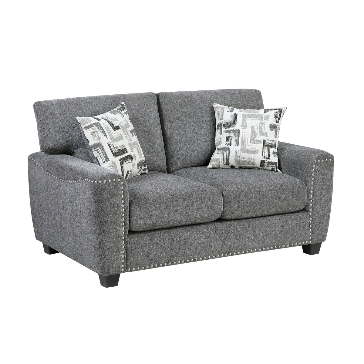 Isabel Dark Gray 2-Piece Living Room Set by Homelegance at Eve Furniture