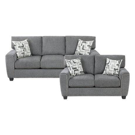 Isabel Dark Gray 2-Piece Living Room Set by Homelegance at Eve Furniture