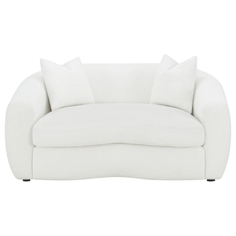 Isabella 2-Piece Upholstered Tight Back Living Room Set White