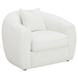 Isabella 3-Piece Upholstered Tight Back Living Room Set White