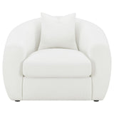 Isabella 3-Piece Upholstered Tight Back Living Room Set White