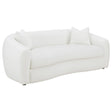 Isabella Faux Sheepskin Upholstered Sofa Natural by Coaster at Eve Furniture