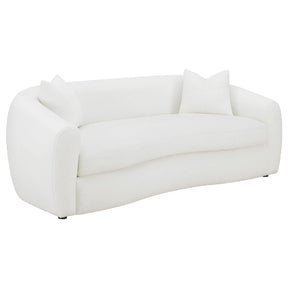 Isabella Faux Sheepskin Upholstered Sofa Natural by Coaster at Eve Furniture