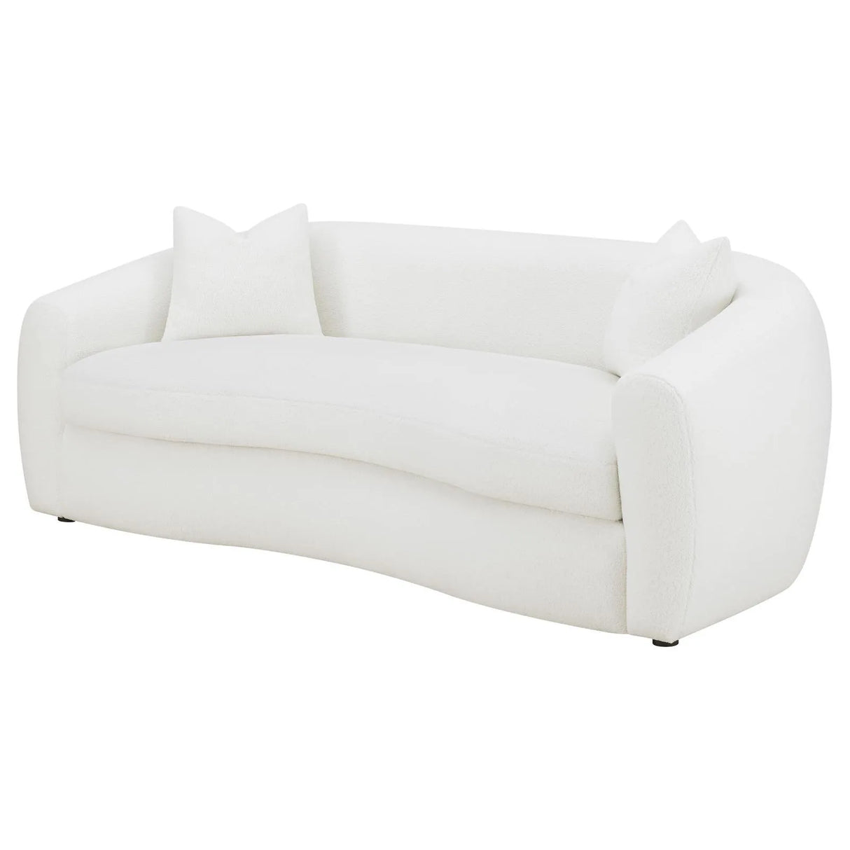Isabella Faux Sheepskin Upholstered Sofa Natural by Coaster at Eve Furniture