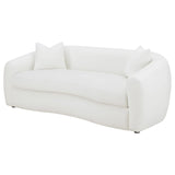 Isabella Faux Sheepskin Upholstered Sofa Natural by Coaster at Eve Furniture