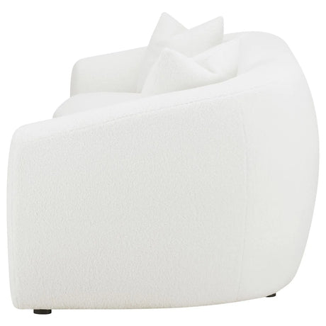 Isabella Faux Sheepskin Upholstered Sofa Natural by Coaster at Eve Furniture