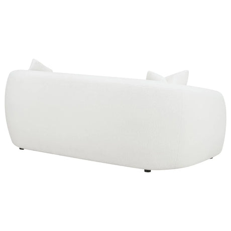 Isabella Faux Sheepskin Upholstered Sofa Natural by Coaster at Eve Furniture