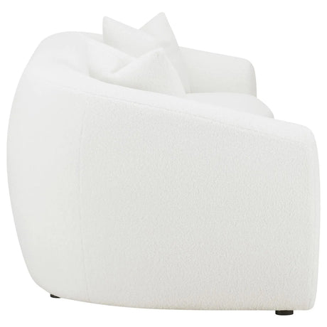 Isabella Faux Sheepskin Upholstered Sofa Natural by Coaster at Eve Furniture