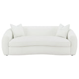 Isabella Faux Sheepskin Upholstered Sofa Natural by Coaster at Eve Furniture