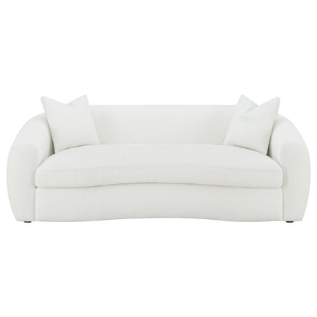 Isabella Faux Sheepskin Upholstered Sofa Natural by Coaster at Eve Furniture
