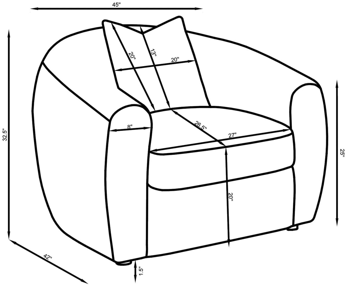 Isabella Upholstered Tight Back Chair White by Coaster at Eve Furniture