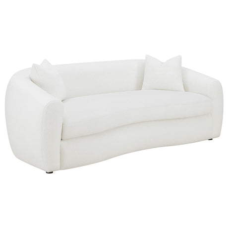 Isabella White Sheepskin Upholstered Tight Back Living Room Set by Coaster at Eve Furniture