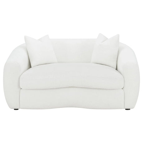 Isabella White Sheepskin Upholstered Tight Back Living Room Set by Coaster at Eve Furniture