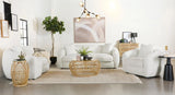 Isabella White Sheepskin Upholstered Tight Back Living Room Set by Coaster at Eve Furniture