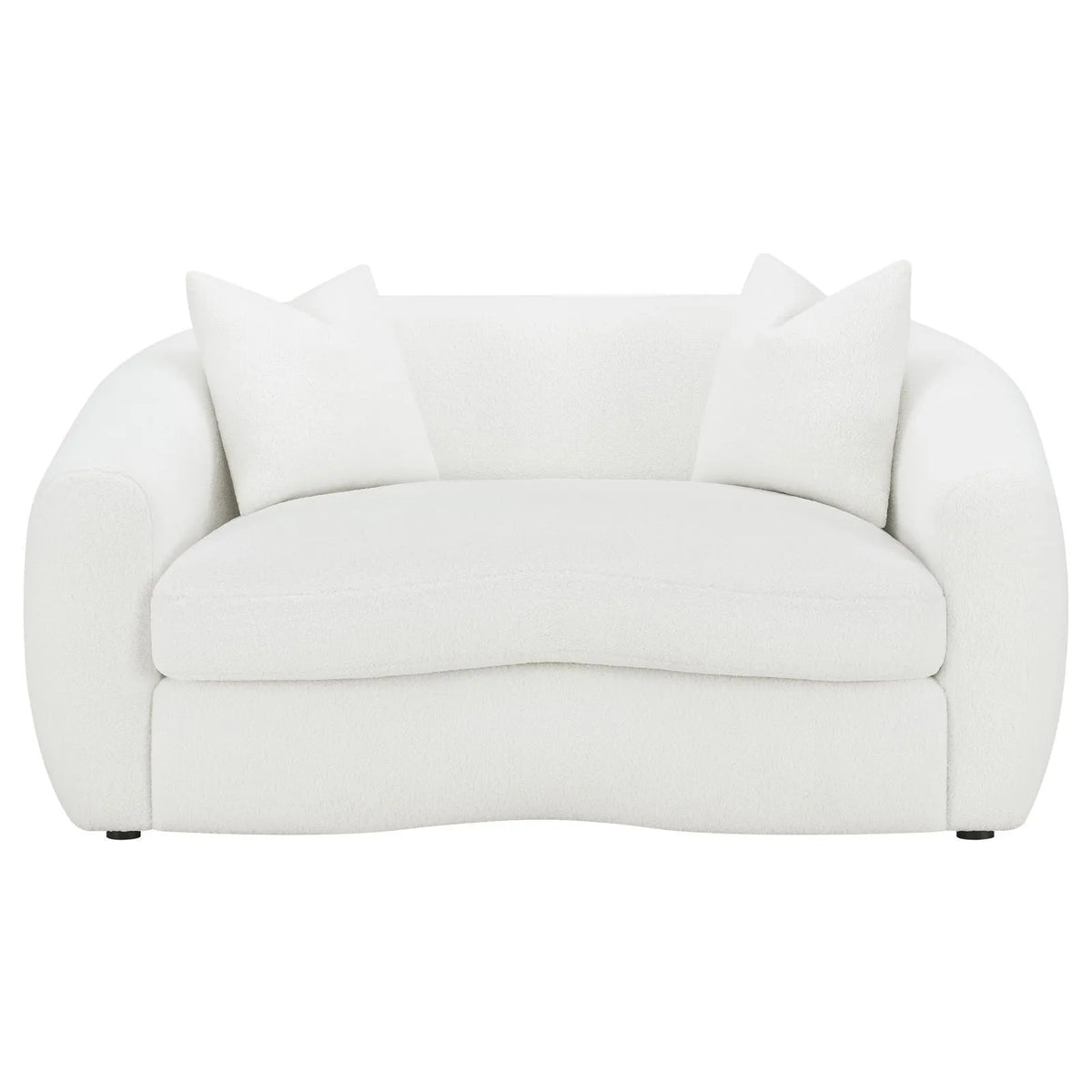 Isabella White Upholstered Tight Back Loveseat by Coaster at Eve Furniture