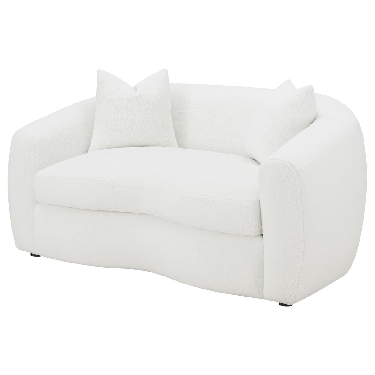 Isabella White Upholstered Tight Back Loveseat by Coaster at Eve Furniture