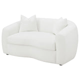 Isabella White Upholstered Tight Back Loveseat by Coaster at Eve Furniture