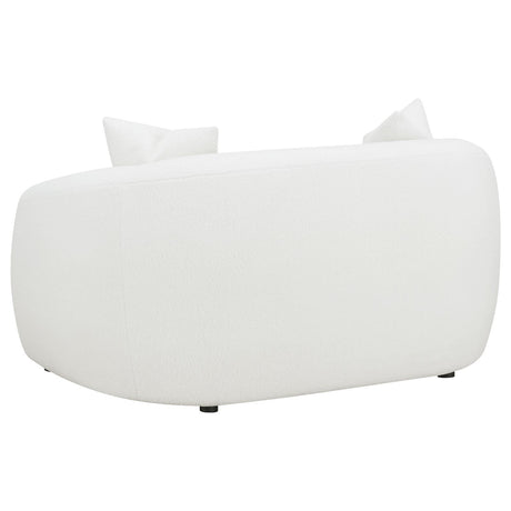 Isabella White Upholstered Tight Back Loveseat by Coaster at Eve Furniture