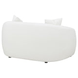 Isabella White Upholstered Tight Back Loveseat by Coaster at Eve Furniture