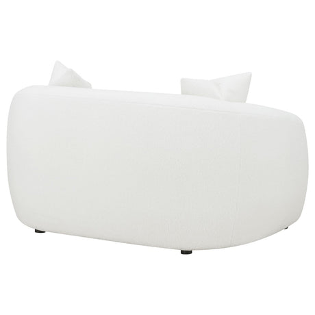 Isabella White Upholstered Tight Back Loveseat by Coaster at Eve Furniture