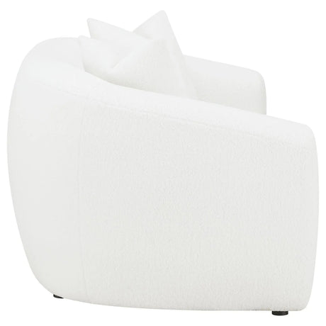 Isabella White Upholstered Tight Back Loveseat by Coaster at Eve Furniture