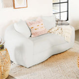 Isabella White Upholstered Tight Back Loveseat by Coaster at Eve Furniture