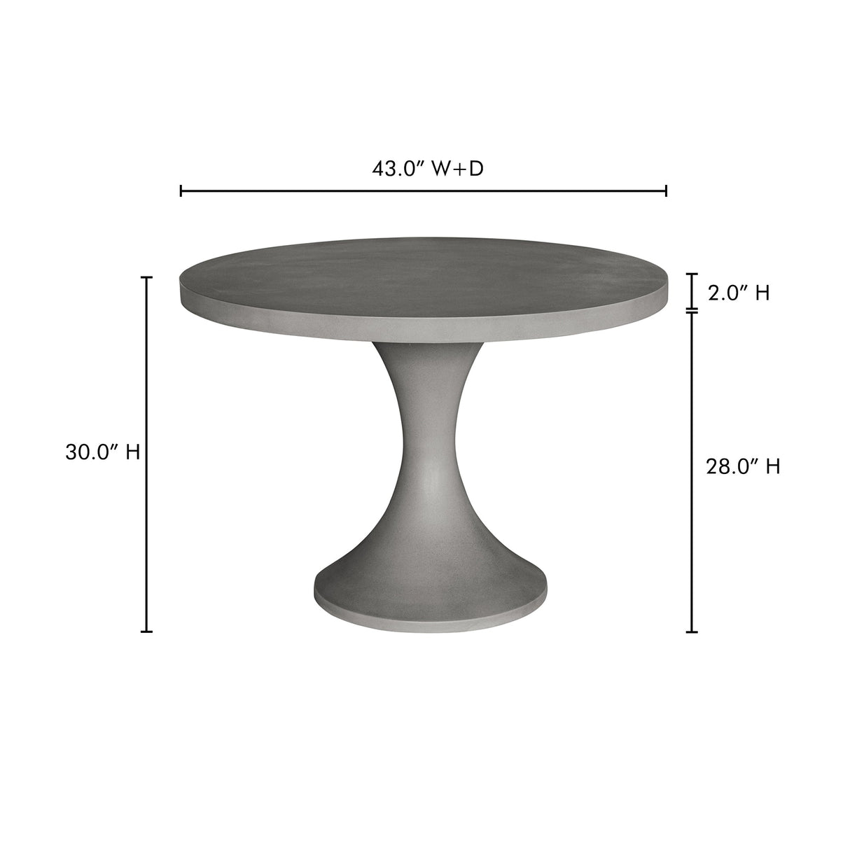 Isadora Dark Grey Outdoor Dining Table by Moe's Home at Eve Furniture